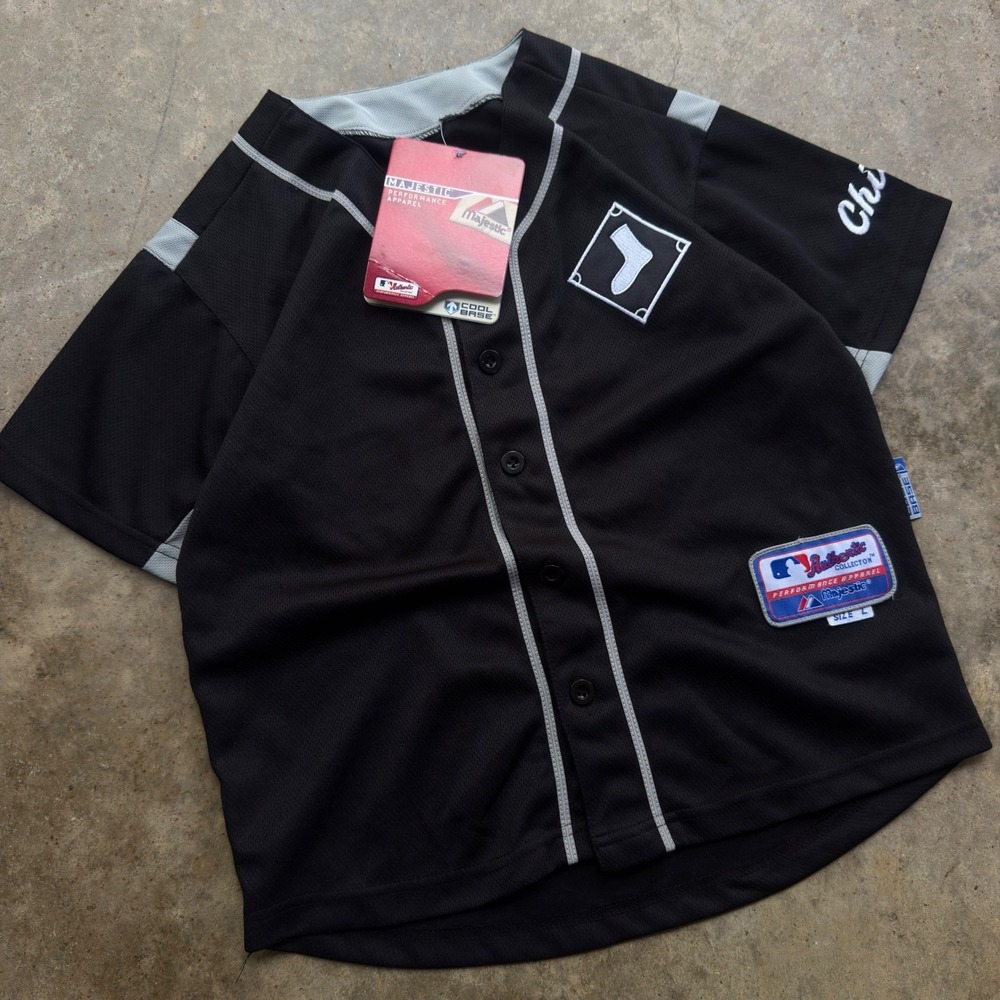 Vintage 2000s Majestic Chicago White Sox Baseball Jersey Black Mens Small (h1)